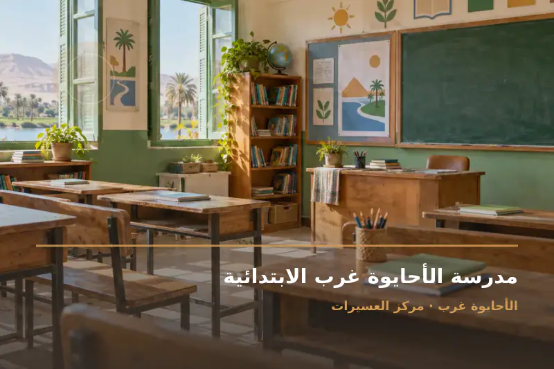 صورة تعبيرية مخصصة عن مدرسة ابتدائية حكومية - مدرسة الأحايوة غرب الابتدائية